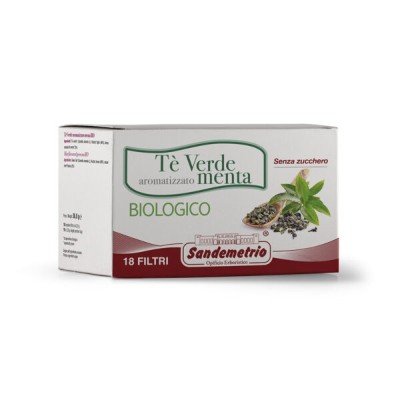 18 Filtro monodose infuso The Verde Aromatizzato alla menta biologico Sandemetrio