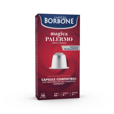 10 caps. Palermo in alluminio Borbone Nespresso