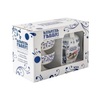 Couvette Opalina 600g Amarene Sciroppate + 2 Coppette in Ceramica Fabbri