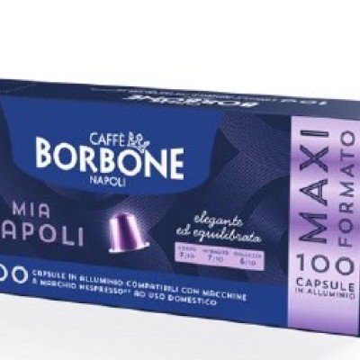  100 Napoli in alluminio Borbone Nespresso 
NB. (10 conf. da 10 caps.)