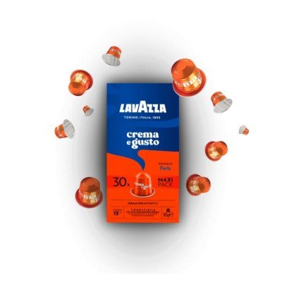 30 Lavazza Crema & Gusto Forte Alluminio Nespresso