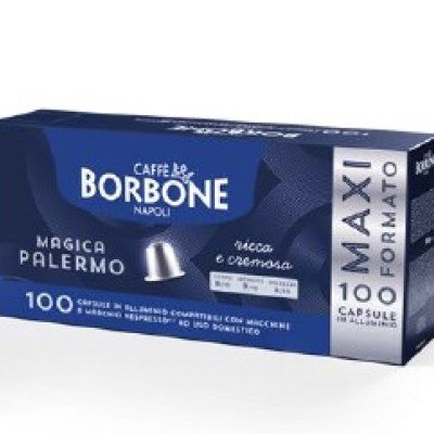  100 Palermo in  alluminio Borbone Nespresso 
NB. (10 conf. da 10 caps.)