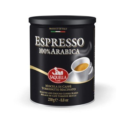 250g Macinato in Lattina Espresso 100% Arabica Saquella