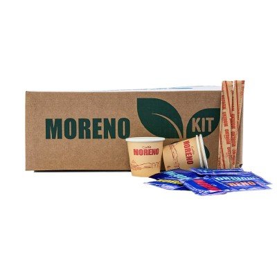 150 Bicchierini caffe + 150 Zucchero + 150 Palette BIO Moreno