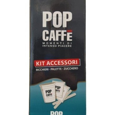 kit 100 bicchierini carta + zucchero bianco + pale tta Pop Caffè