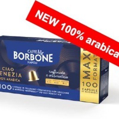 100 Venezia in alluminio  Borbone Nespresso  NB. (10 conf. da 10 caps.)