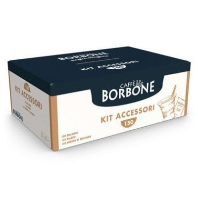 150 Bicchierini caffe + 150 Zucchero + 150 Palette Borbone