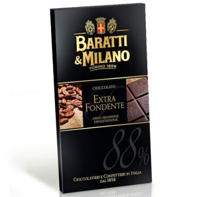 1 Tavola di Cioccolato Extra Fondente 88% 75g Bara tti & Milano
