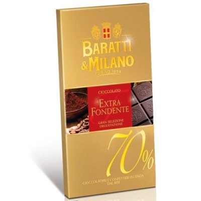 1 Tavola di Cioccolato Extra Fondente 70% 75g Bara tti & Milano