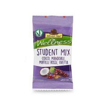 Student Mix 25 Gr. Cocco, Mandorle, Mirtilli Rossi e Uvetta NewFactor