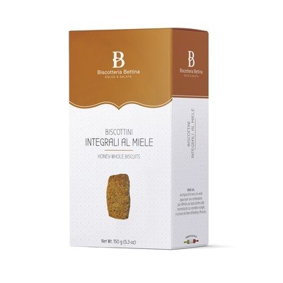 Astuccio 150g - Biscotti Integrali al Miele Biscotteria Bettina