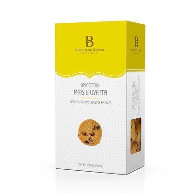 Astuccio 150g -   Biscotti Mais e Uvetta Biscotteria Bettina